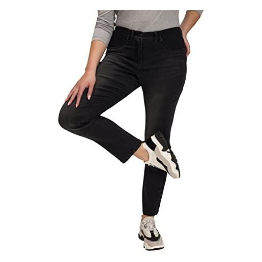 Ulla popken jeans sammy mit elastischem einsatz, nero, 56w / 30l donna