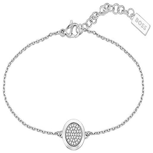 Boss jewelry braccialetto a catena da donna collezione medallion di acciaio inossidabile - 1580299