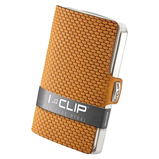 I-CLIP portafoglio in acciaio inossidabile con fermasoldi intercambiabili - portafoglio sottile - portafoglio in pelle - portacarte in acciaio inossidabile- milanaise beige satinato