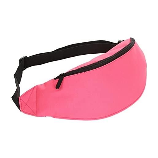 DODORO classic men male casual waist bag fanny pack women money phone belt bag pouch banana bum bag waist packs bag (color: pink)