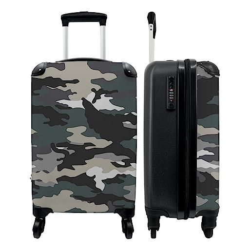 NoBoringSuitcases.com valigia concurrentie, mimetico scuro, handgepäck, valigetta
