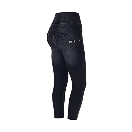 FREDDY - jeans push up wr. Up® 7/8 superskinny vita alta con strappi, denim nero, extra small