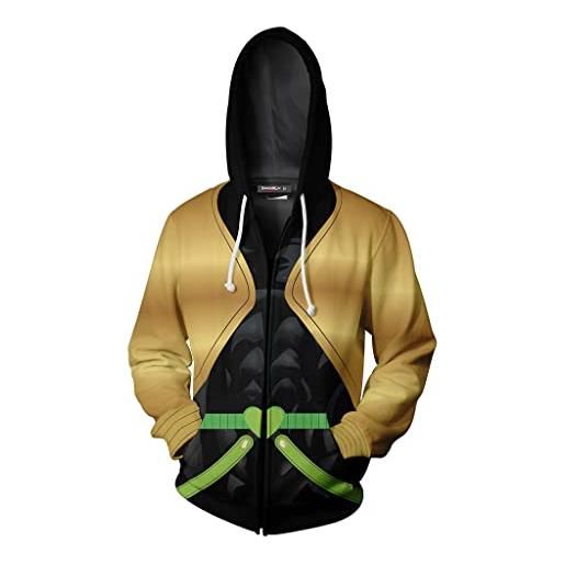 Qusunx guido mista cardigan con cappuccio felpa stampa 3d maglione felpe anime cosplay hooded top per adulti uomini donne, dio brando, m