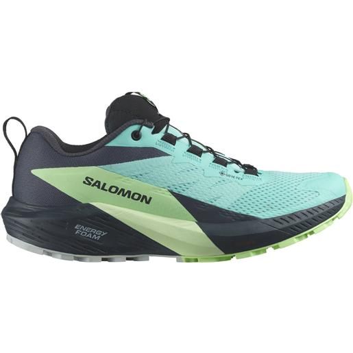Salomon - scarpe da trail running - sense ride 5 gtx w blue radiance/green ash/india ink per donne - taglia 3,5 uk, 4 uk, 4,5 uk, 5,5 uk, 7,5 uk
