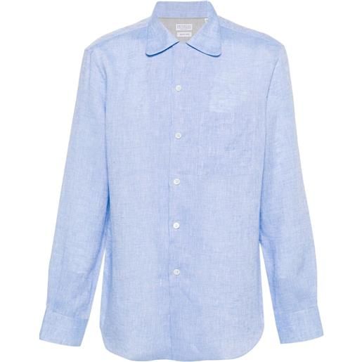 Brunello Cucinelli camicia con colletto classico - blu