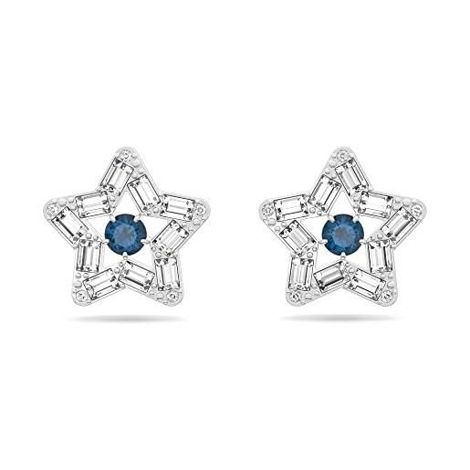 Swarovski stella orecchini a lobo, con cristalli e zirconiaSwarovski , placcati in tonalità rodio, azzurro