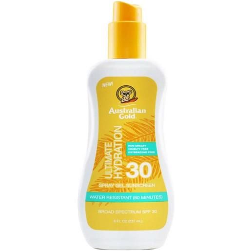 Australian Gold ultimate hydration spf30 spray gel sunscreen 237ml - crema spray idratante water resistant protezione alta