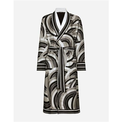 Dolce & Gabbana vestaglia in twill di seta stampata
