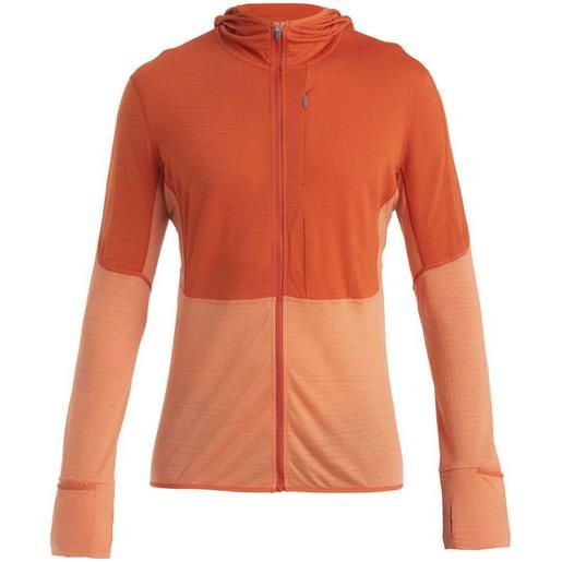 Icebreaker merino 200 realfleece descender full zip fleece arancione s uomo