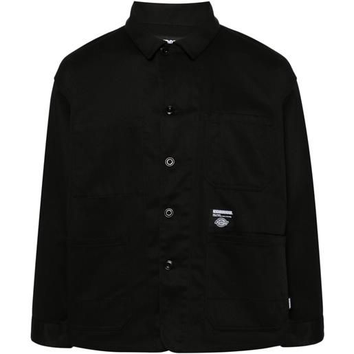 Neighborhood giacca-camicia con ricamo x dickies - nero