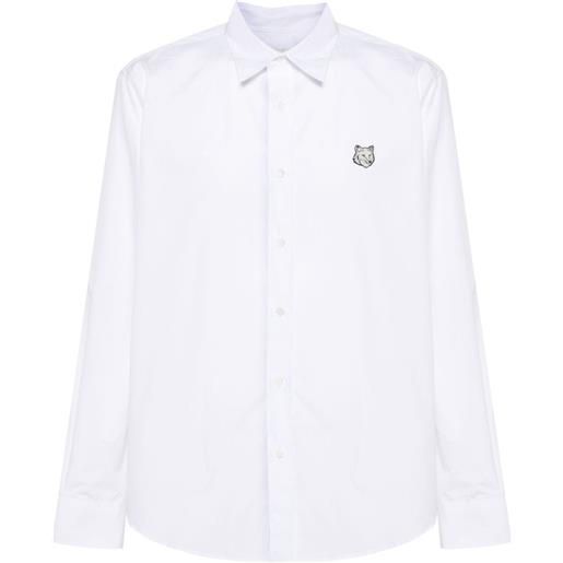 Maison Kitsuné camicia con applicazione - bianco