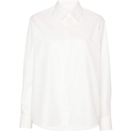 Saint Laurent camicia boyfriend con colletto ampio - bianco