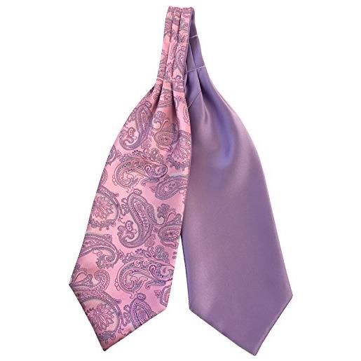 Great British Tie Club uomo raso paisley ascot cravatte da cerimonia - vari colori (rosa bambino & lilla)