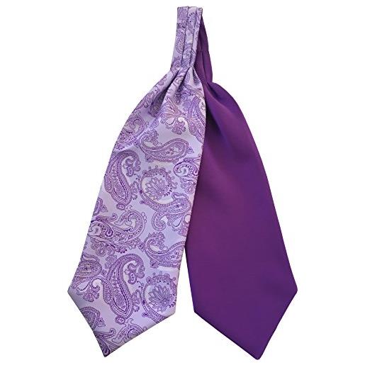Great British Tie Club uomo raso paisley ascot cravatte da cerimonia - vari colori (rosa bambino & lilla)