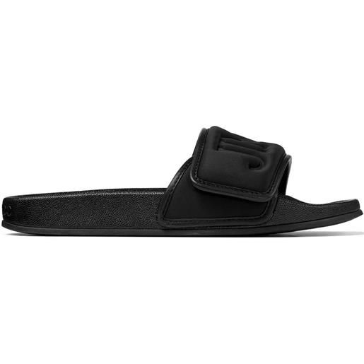 Jimmy Choo sandali slides fitz con logo goffrato - nero