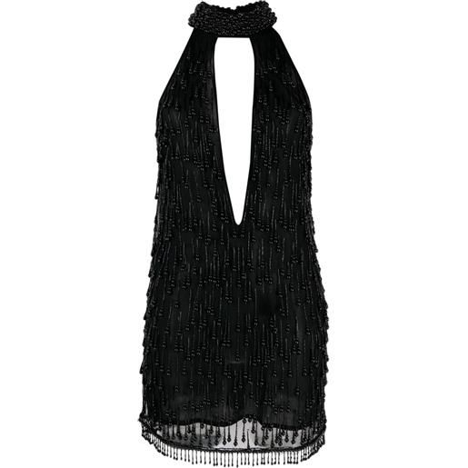 Elisabetta Franchi abito corto con ricamo - nero