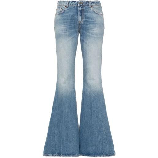 Haikure jeans a gamba ampia con effetto vissuto - blu