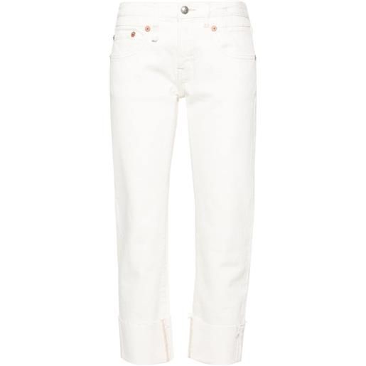R13 jeans crop cuffed boy - bianco