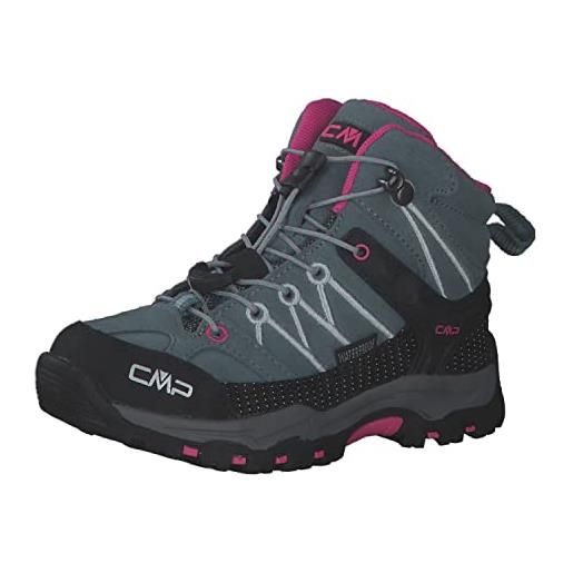 CMP unisex - bambini e ragazzi kids rigel mid trekking shoe wp scarpe da trekking alta, blue zafferano, 41 eu