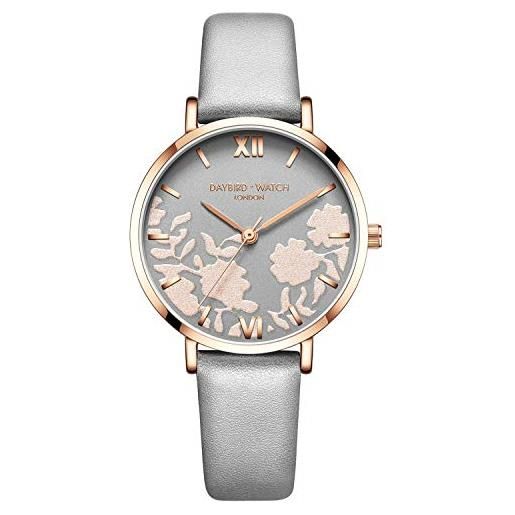 RORIOS orologio donna analogico al quarzo donna fiore orologio da polso in pelle regalo di compleanno orologi women watch