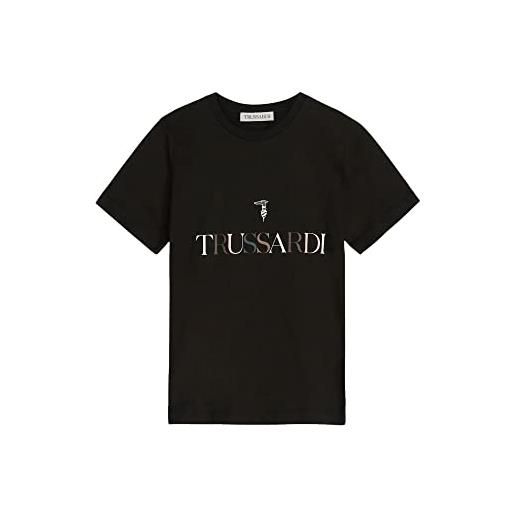 Trussardi jeans woman t-shirt printed logo cotton jersey 30/1 56t004421t005381 s nero black k299