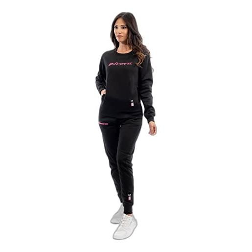 GIVOVA tuta donna 102 g/collo con tasche in felpa nero/fuxia tg. Xl