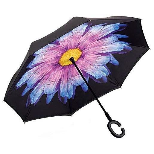 DRIWEI ombrello inverso fantasia reversibile auto apertura al contrario pioggia (10 pezzi)