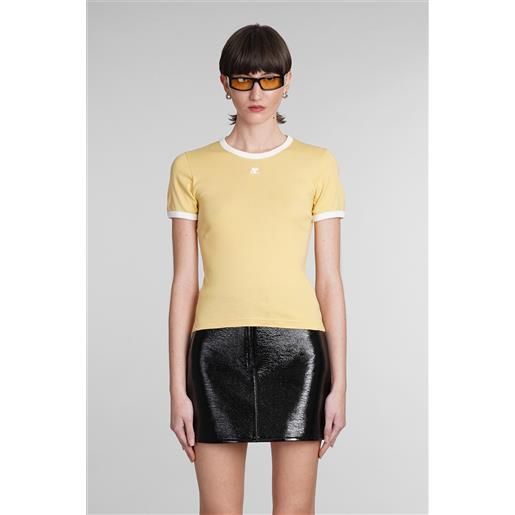 Courreges t-shirt in cotone giallo