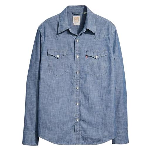 Levi's barstow western standard, uomo, grant mid blue chambray, m