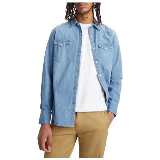 Levi's barstow western standard, uomo, grant mid blue chambray, s
