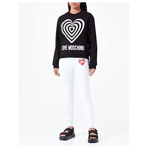 Love Moschino regular fit roundneck sweatshirt maglia di tuta, nero, 38 donna