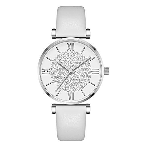RORIOS moda orologio da donna orologio analogico quarzo con cinturino in pelle elegante diamond donna orologio da polso