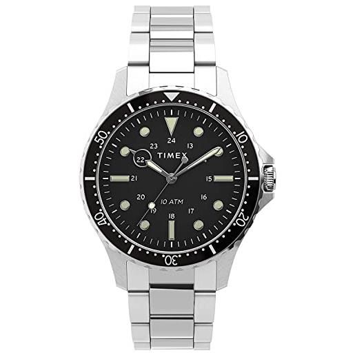 Timex orologio analogico al quarzo uomo con cinturino in acciaio inossidabile tw2u10800