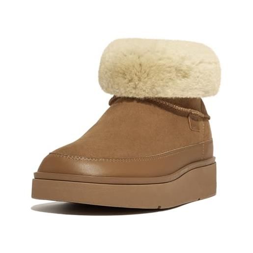 Fitflop gen-ff mini double-faced shearling boots, stivaletto donna, desert tan, 38 eu