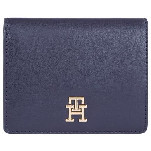 Tommy Hilfiger th spring chic med bifold wallet aw0aw16011, portafogli donna, blu (space blue), os