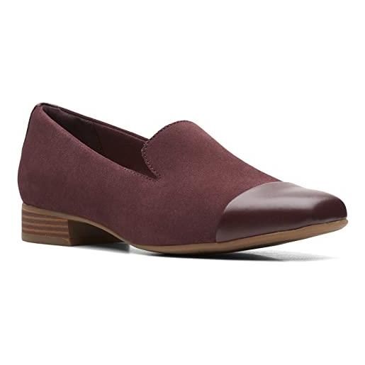 Clarks tilmont step, mocassino donna, daim rouge bordeaux, 40 eu