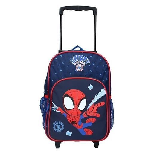 Vadobag spidey - trolley spider-man, 38 cm, per bambini, colore: blu marino, blu navy, xl, vacanze