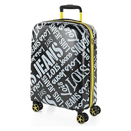 Lois - valigia grande e resistente, valigie eleganti, valigia da stiva robusta, trolley spazioso, valigie trolley in offerta 171560, nero-grigio