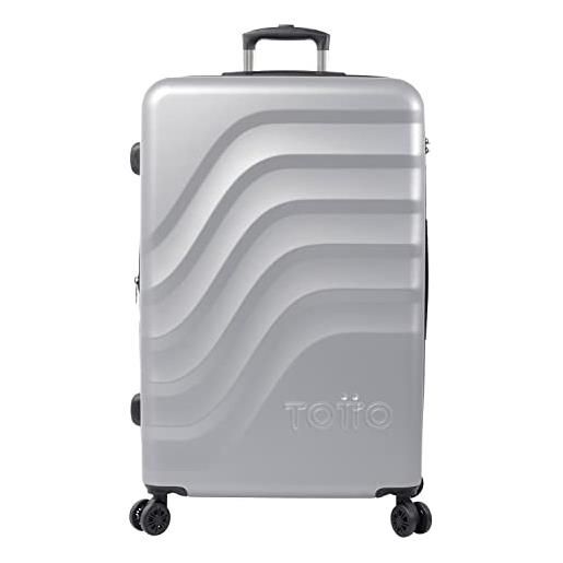 Totto - valigia trolley grande bazy+ in colore grigio scuro: il compagno ideale per i tuoi viaggi lunghi. , grigio, trolley cabina, bazy + è la versione rinnovata e migliorata della classica bazy