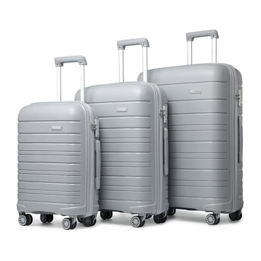 Kono valigia rigida leggera da viaggio, grigio, m(medium 24inch), valigia