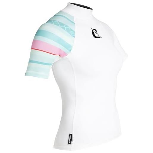 Cressi shield lady rash guard short/sl black yellow - rash guard manica corta protettiva per sup e sport acquatici, nero/giallo, l/4, donna