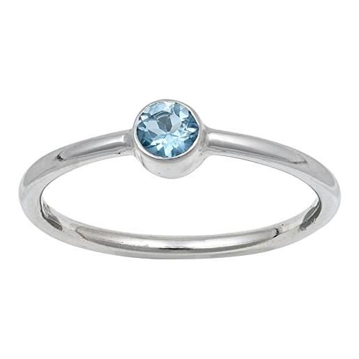 JEWELFORCE - anello con pietre preziose, in argento sterling 925, per uomini e donne, in tutte le dimensioni, articolo regalo, gioielli jsr-107, 26 (21,0), metallo prezioso gemma, topazio