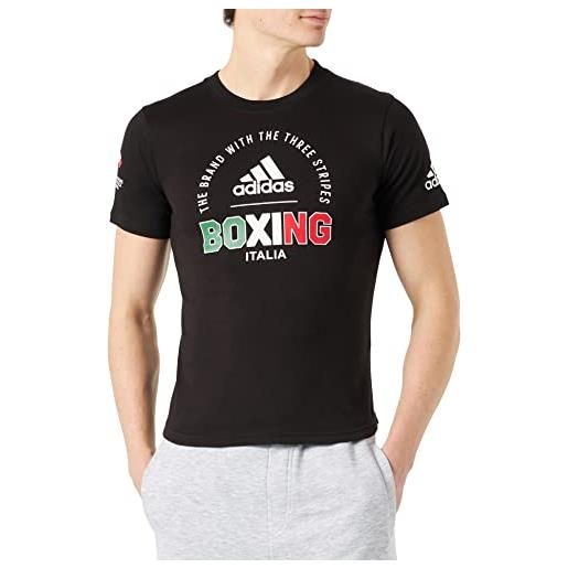 adidas national line boxing t-shirt, italy team, l unisex-adulto