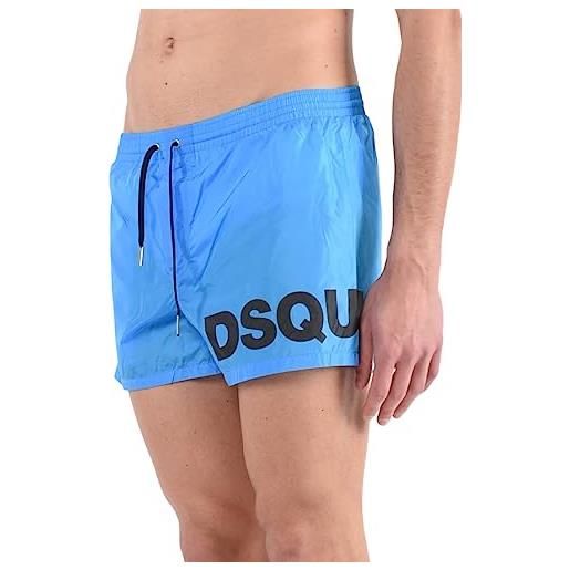 DSQUARED2 beachwear uomo azzurro shorts mare con stampa logo sul fondo 52