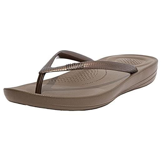 Fitflop iqushion ergonomic flip-flops, scarpe donna, marron (bronze 012), 37 eu