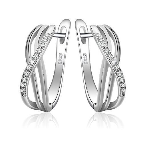 JewelryPalace infinito nodo cubic zirconia anniversario huggie orecchini a cerchio 925 sterling argento