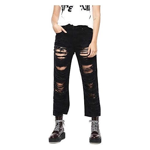 Diesel aryel 084wh jeans donna pantaloni straight (nero, w25/l32)