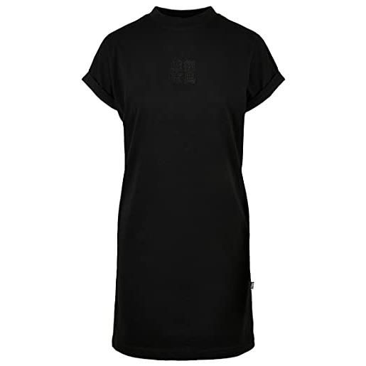 Urban Classics ladies cut on sleeve printed tee dress vestito, nero, s donna