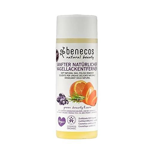 Benecos - natural beauty 93871 - natural cosmetics - solvente smalto per unghie - olio organico di guscio d'organo e olio di lavanda biologico - vegano - 125 ml