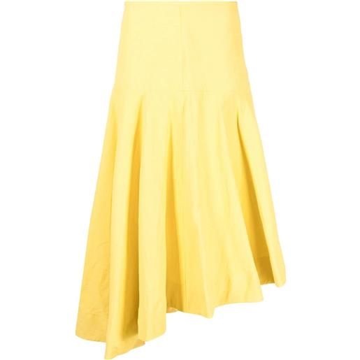 Jil Sander gonna midi asimmetrica - giallo